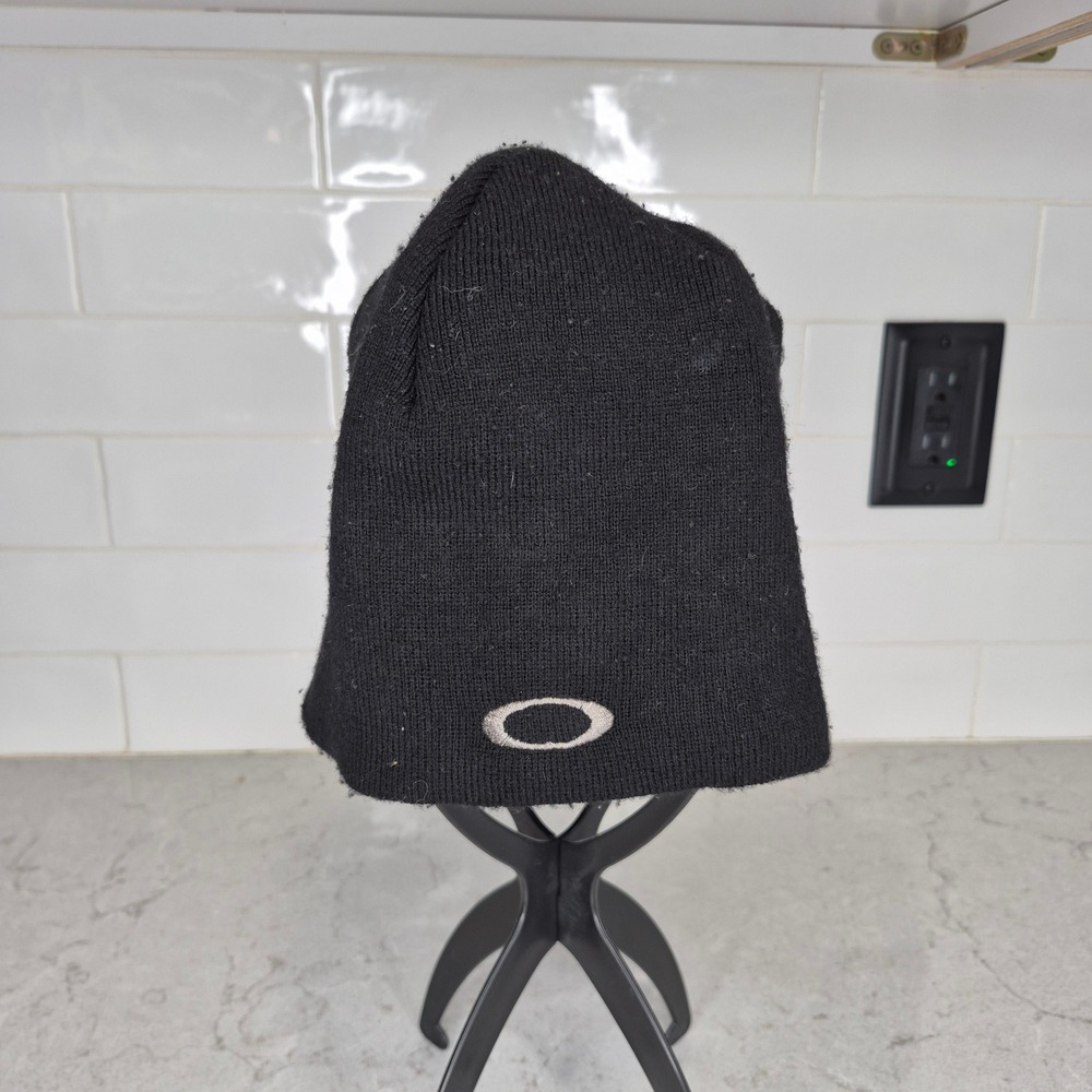 Oakley Beanie Embroidered Ellipse Logo One Size Black Mens